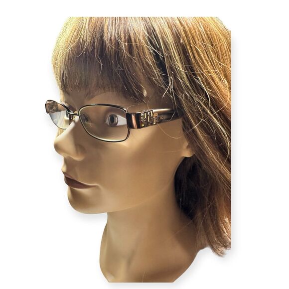 Badgley Mischka Cellina Designer Eyeglasses Frames Brown Beige 52-16-130mm‎ VTG - Picture 10 of 11